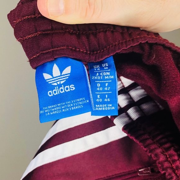 Adidas Maroon Track Pants in Sz M - Picture 4 of 7